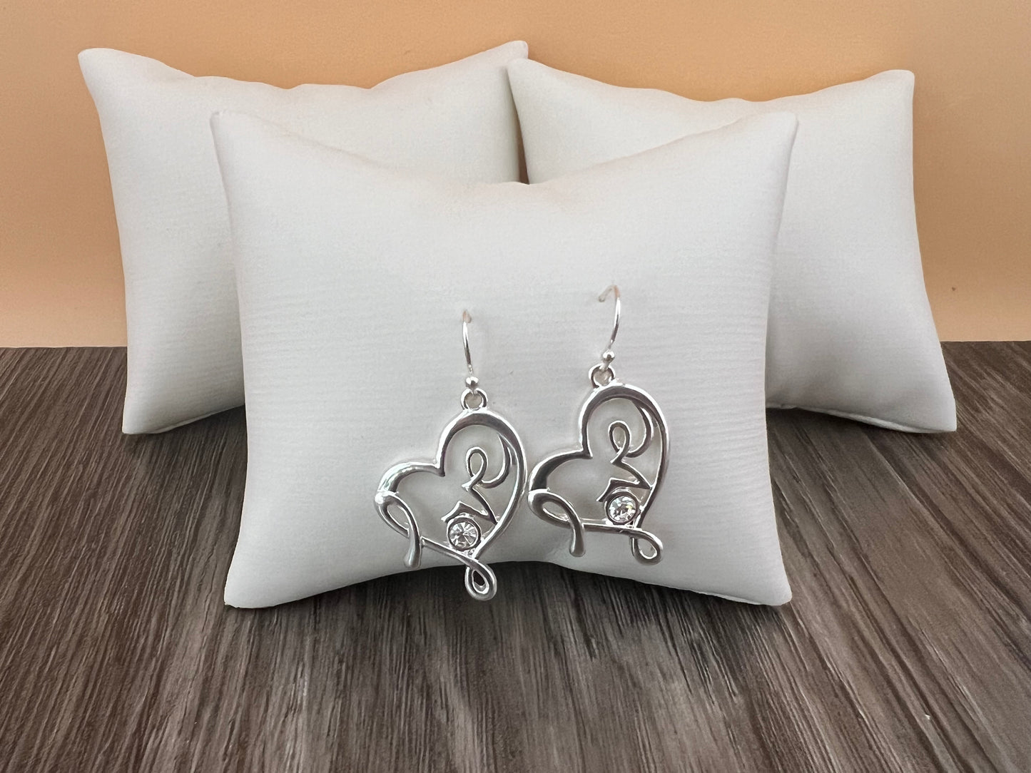 Pretty Silver Heart Earrings