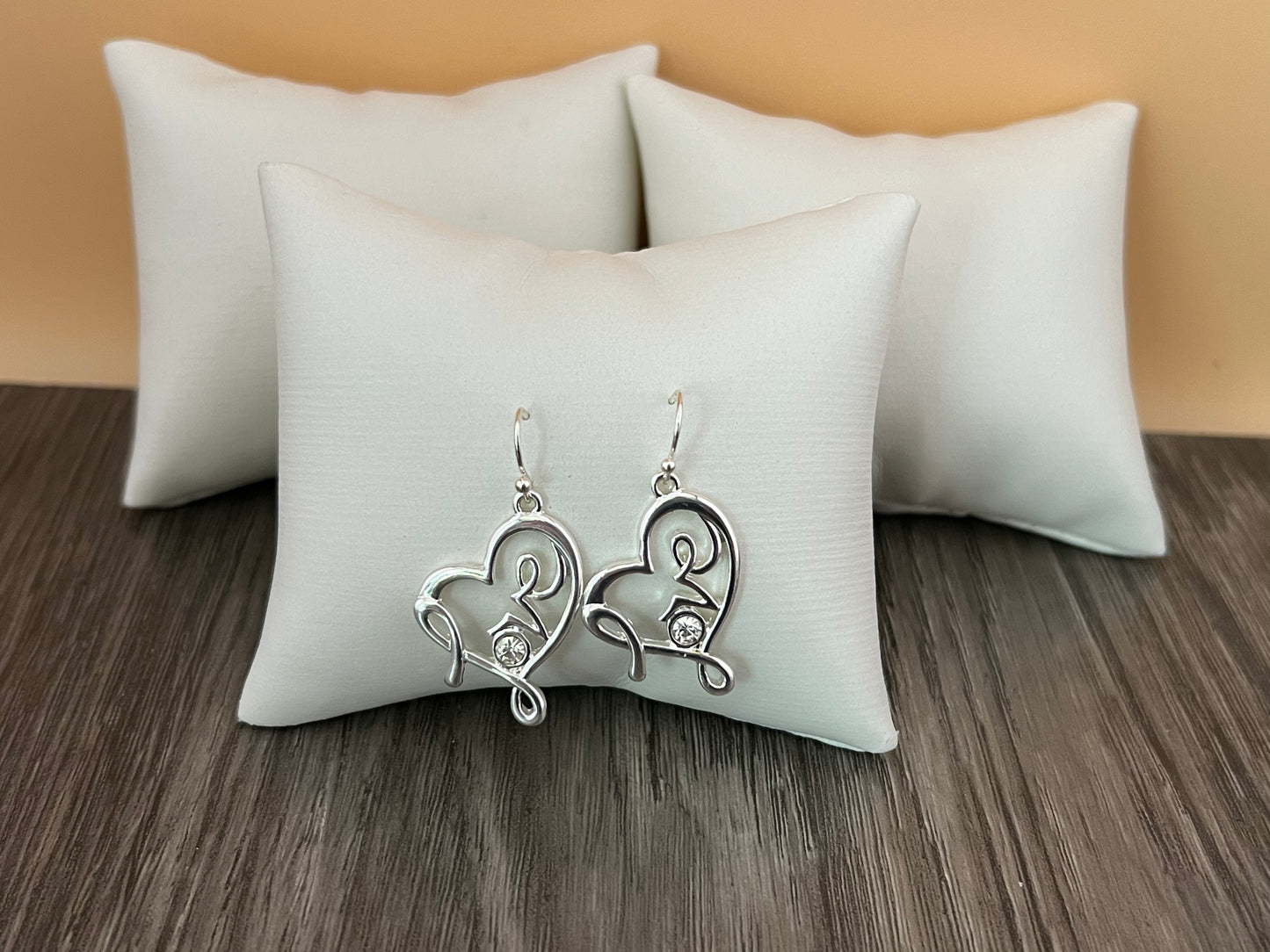 Pretty Silver Heart Earrings