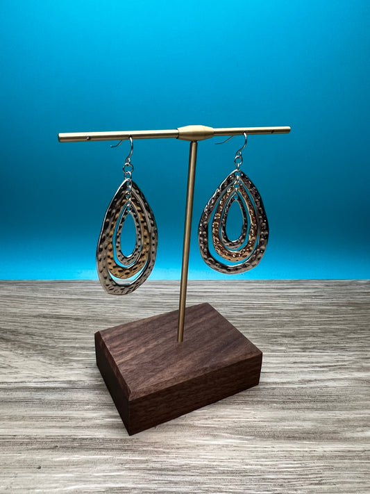 Very Beautiful Silver And Gold Earrings