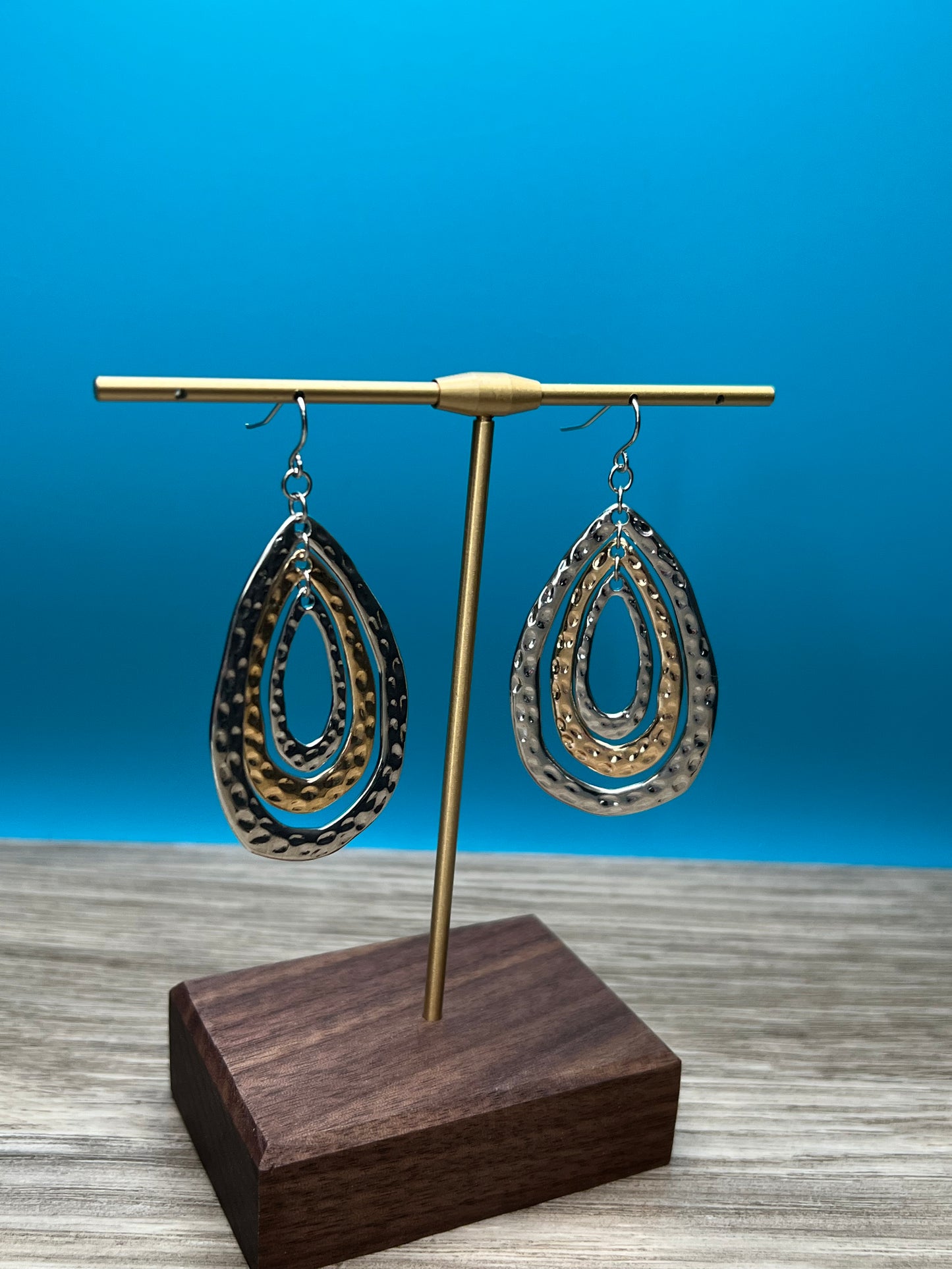 Very Beautiful Silver And Gold Earrings