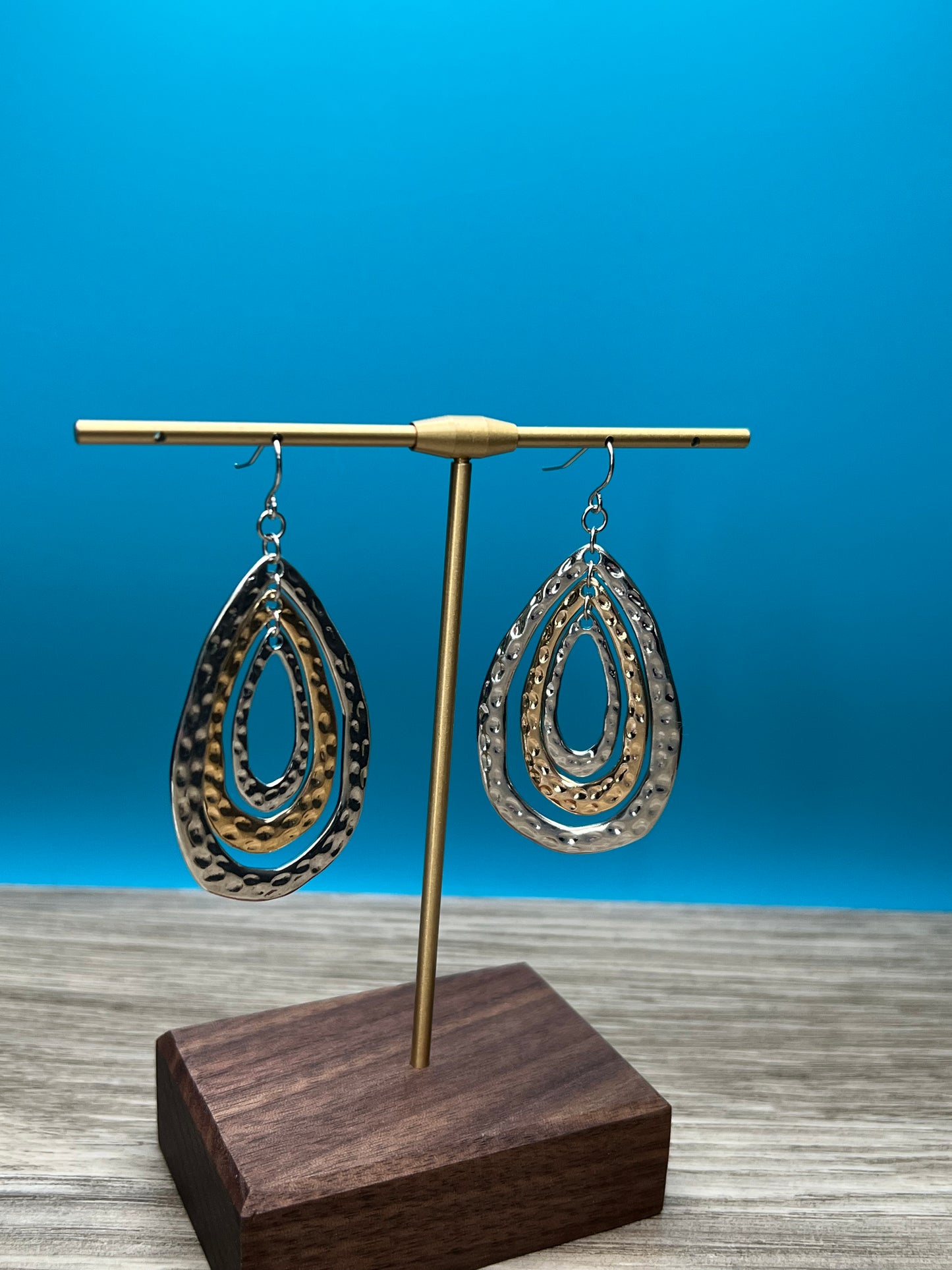 Very Beautiful Silver And Gold Earrings