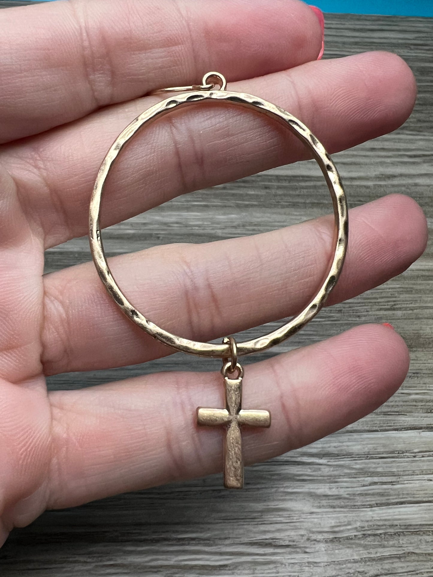 Pretty Gold Cross Earrings