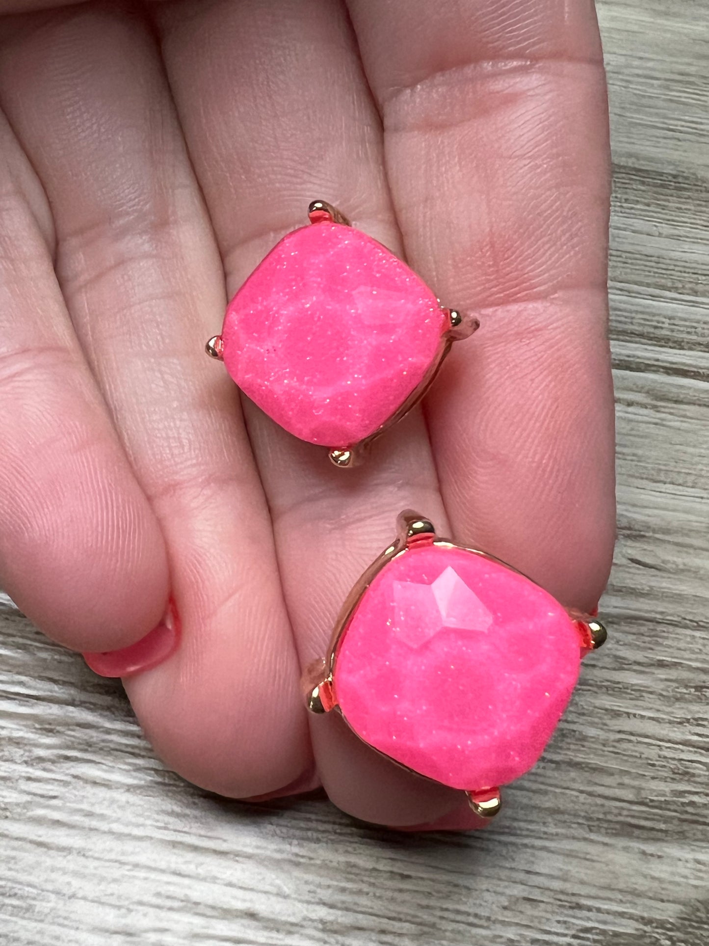 Very Beautiful Sparkly Pink Post Earrings