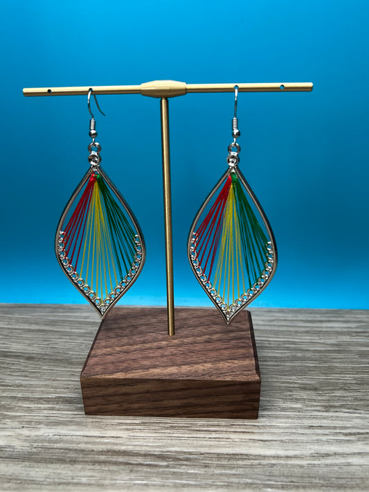 Red,Yellow And Green String Earrings