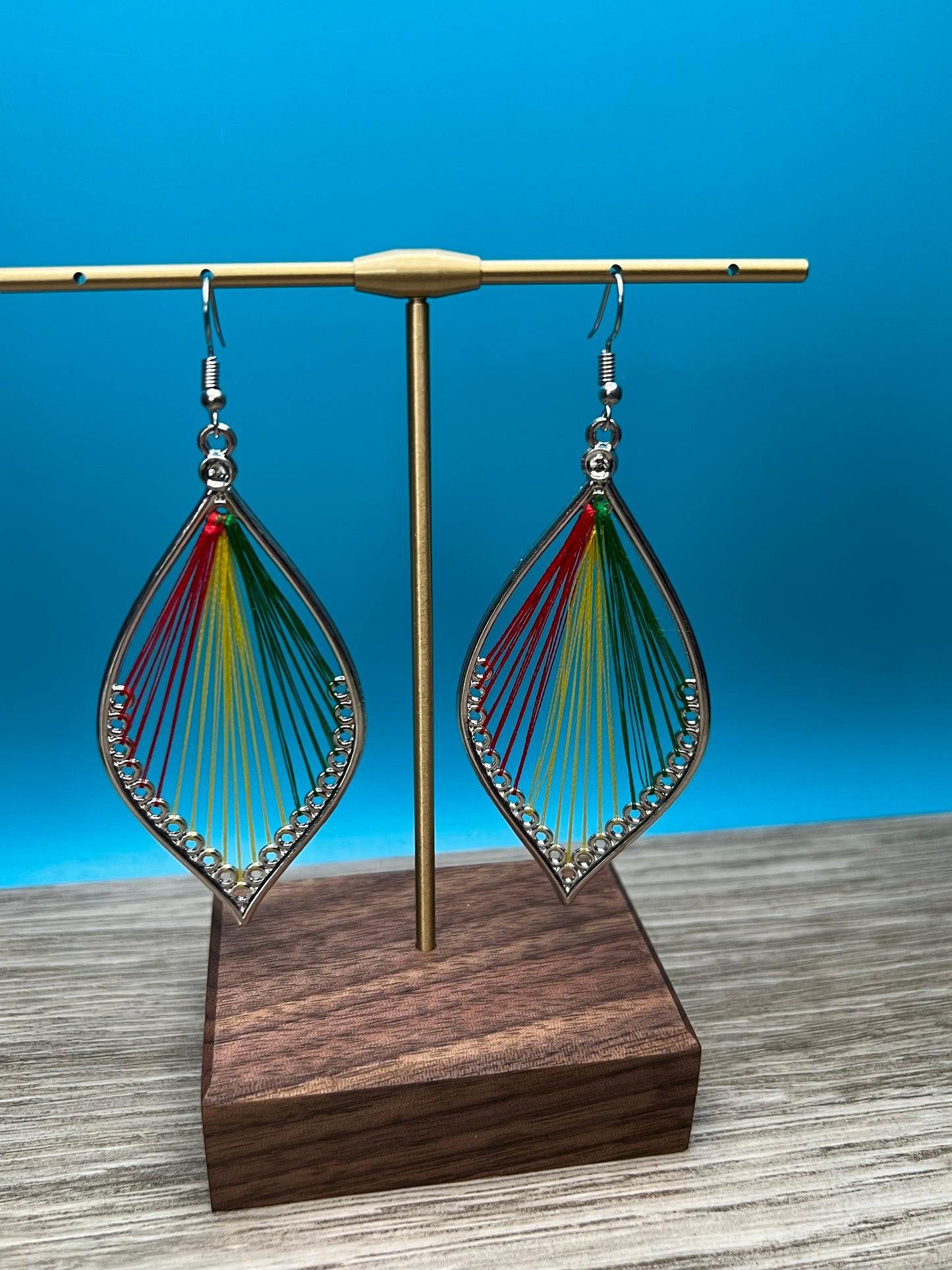 Red,Yellow And Green String Earrings