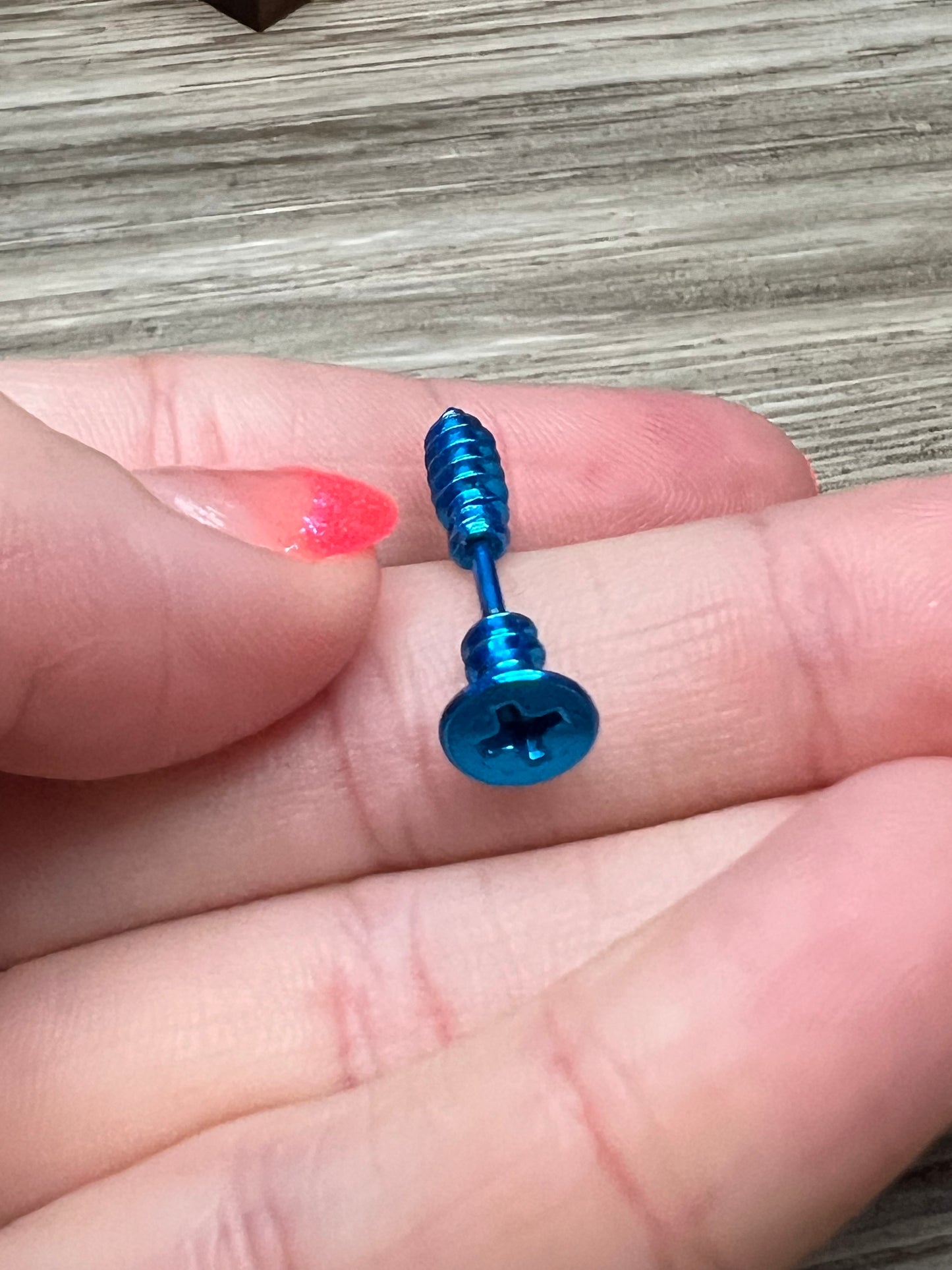 Cool Blue Nail Lobe Earring