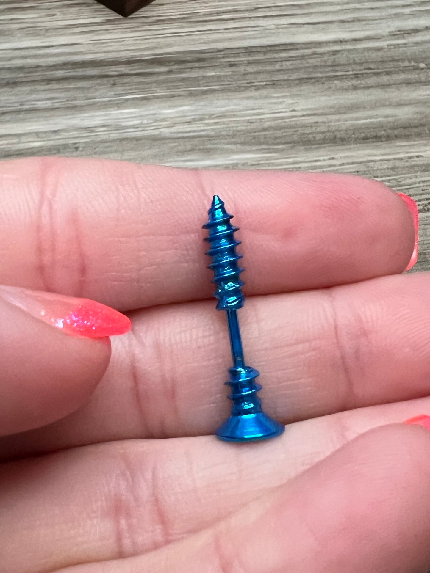 Cool Blue Nail Lobe Earring