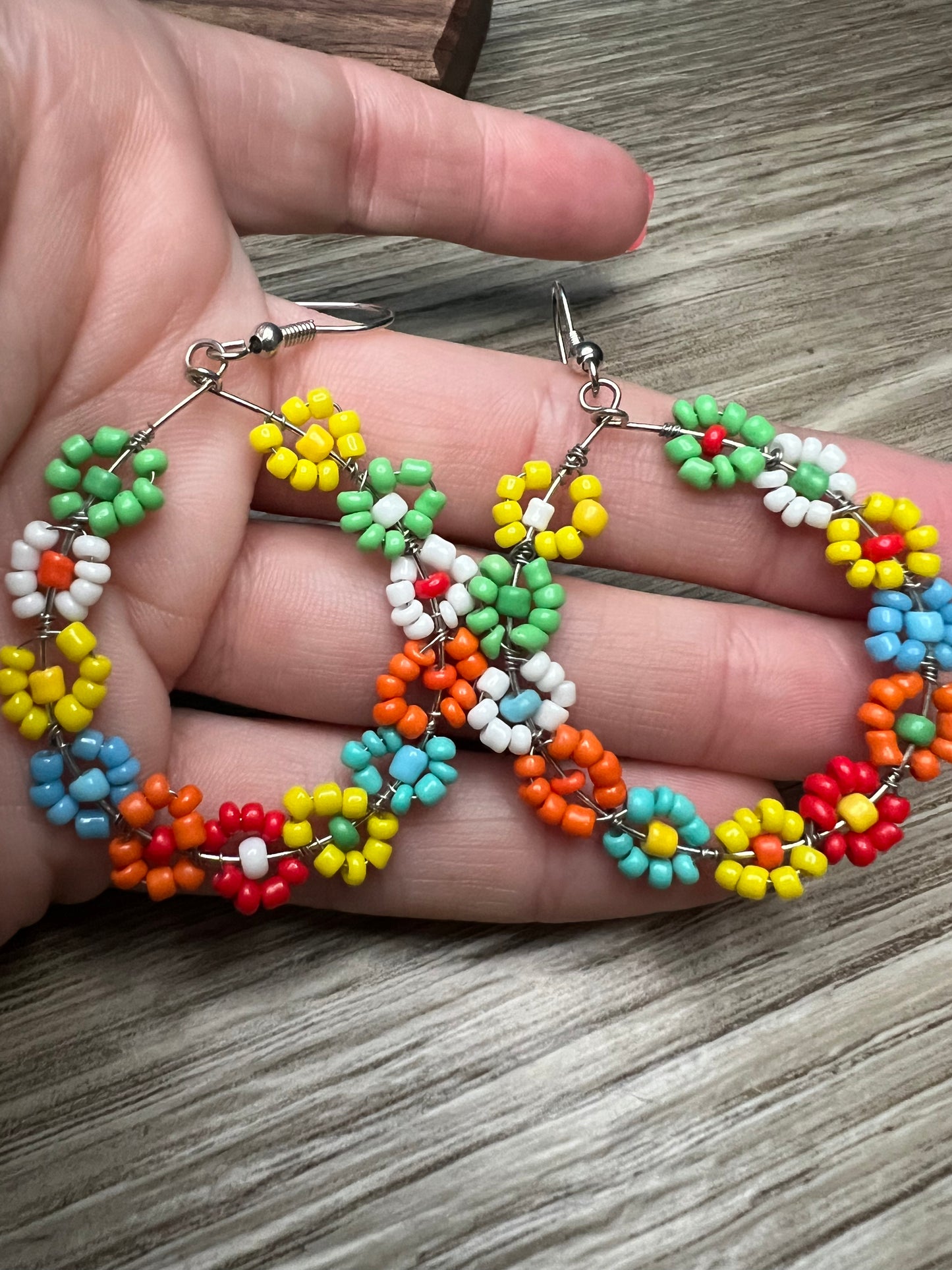 Cute Multi color Bead Flower Earrings