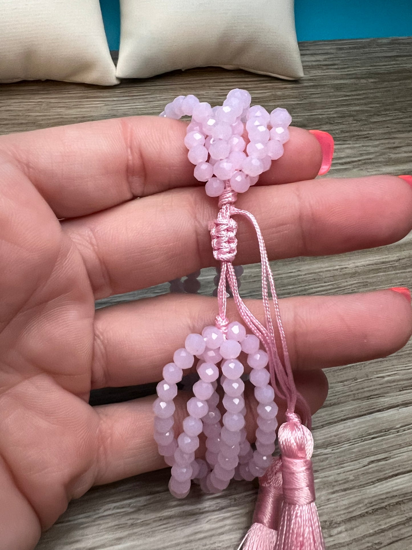 Cute Pink Glass Bracelet