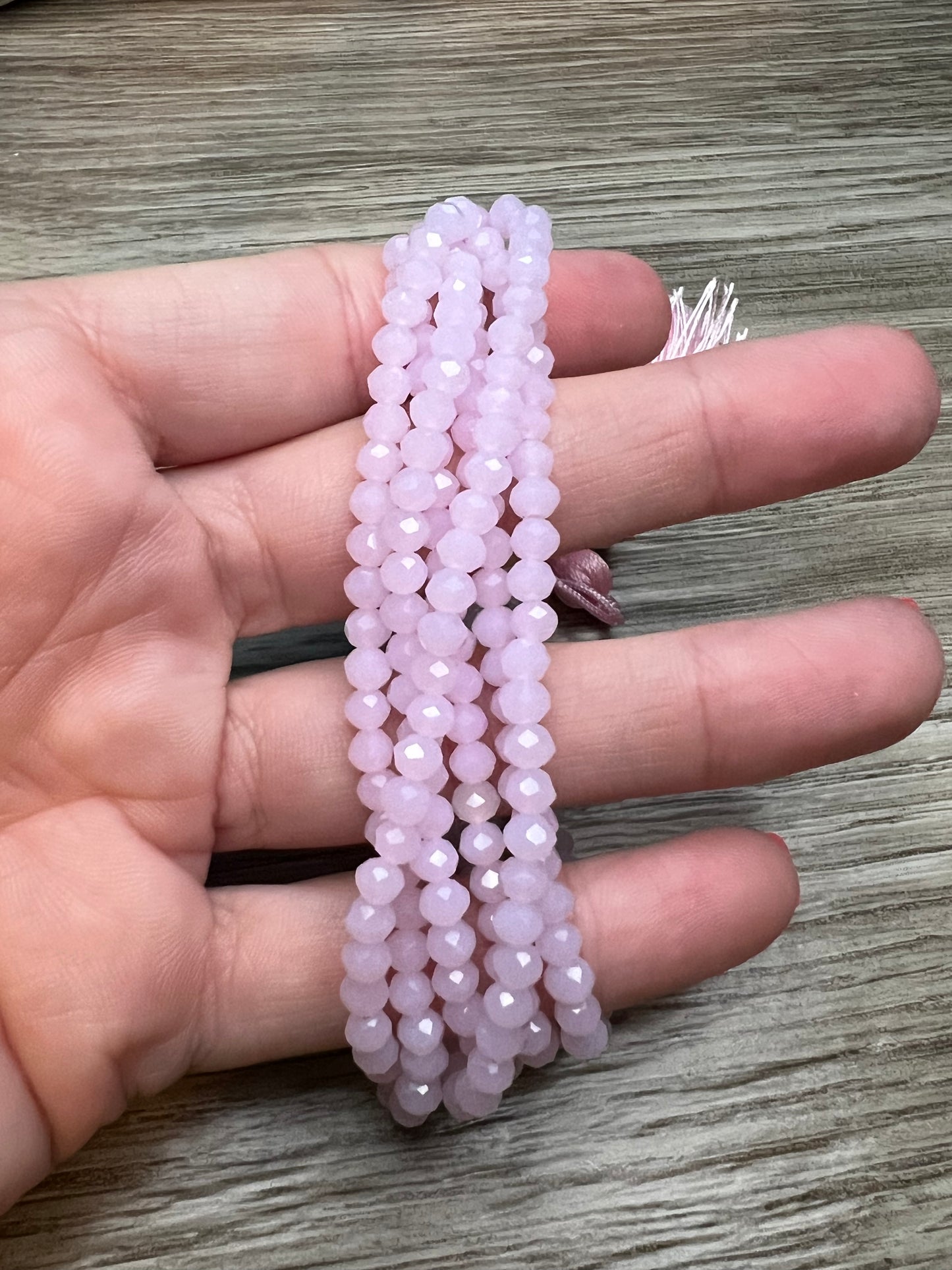 Cute Pink Glass Bracelet