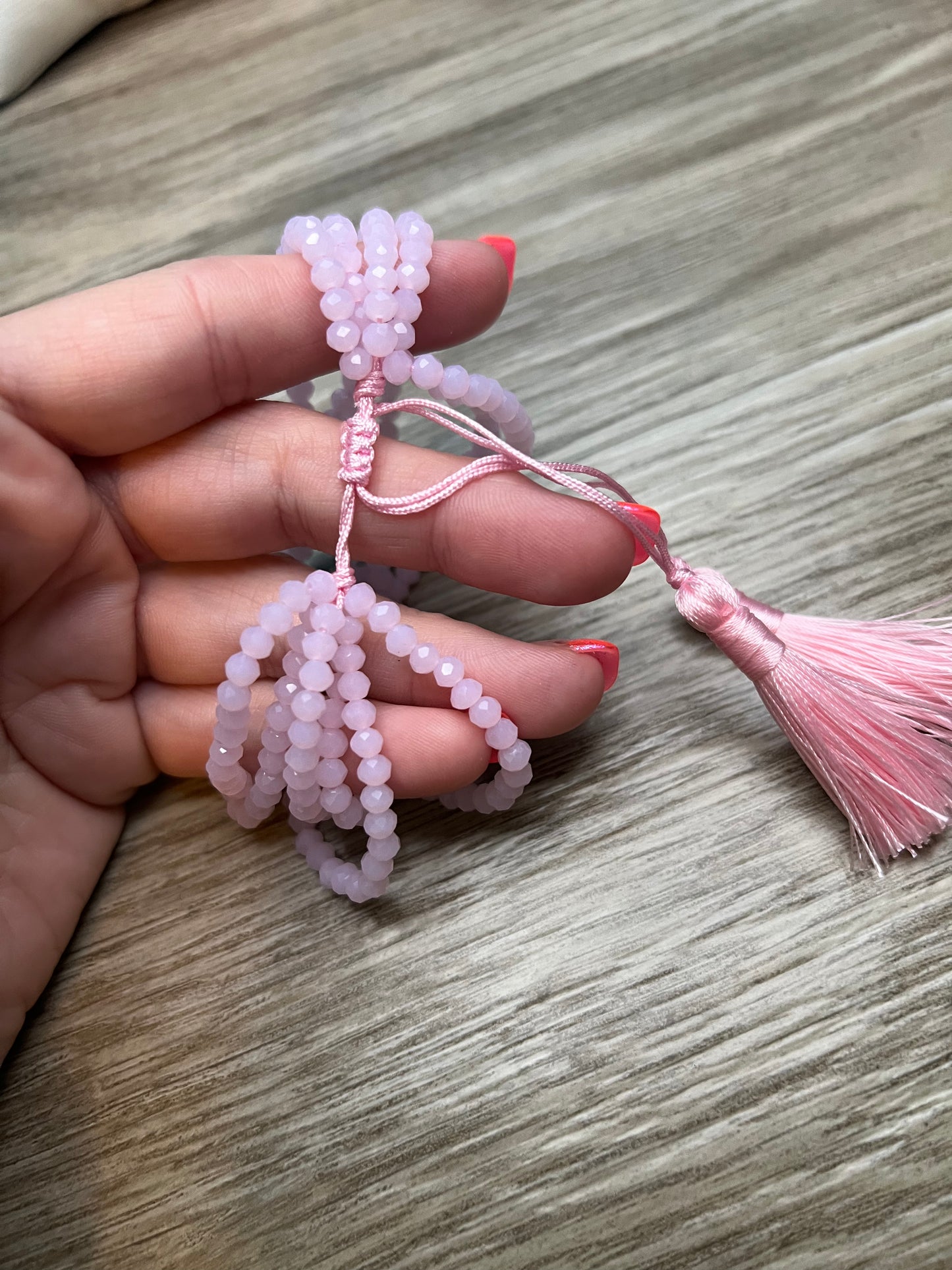 Cute Pink Glass Bracelet