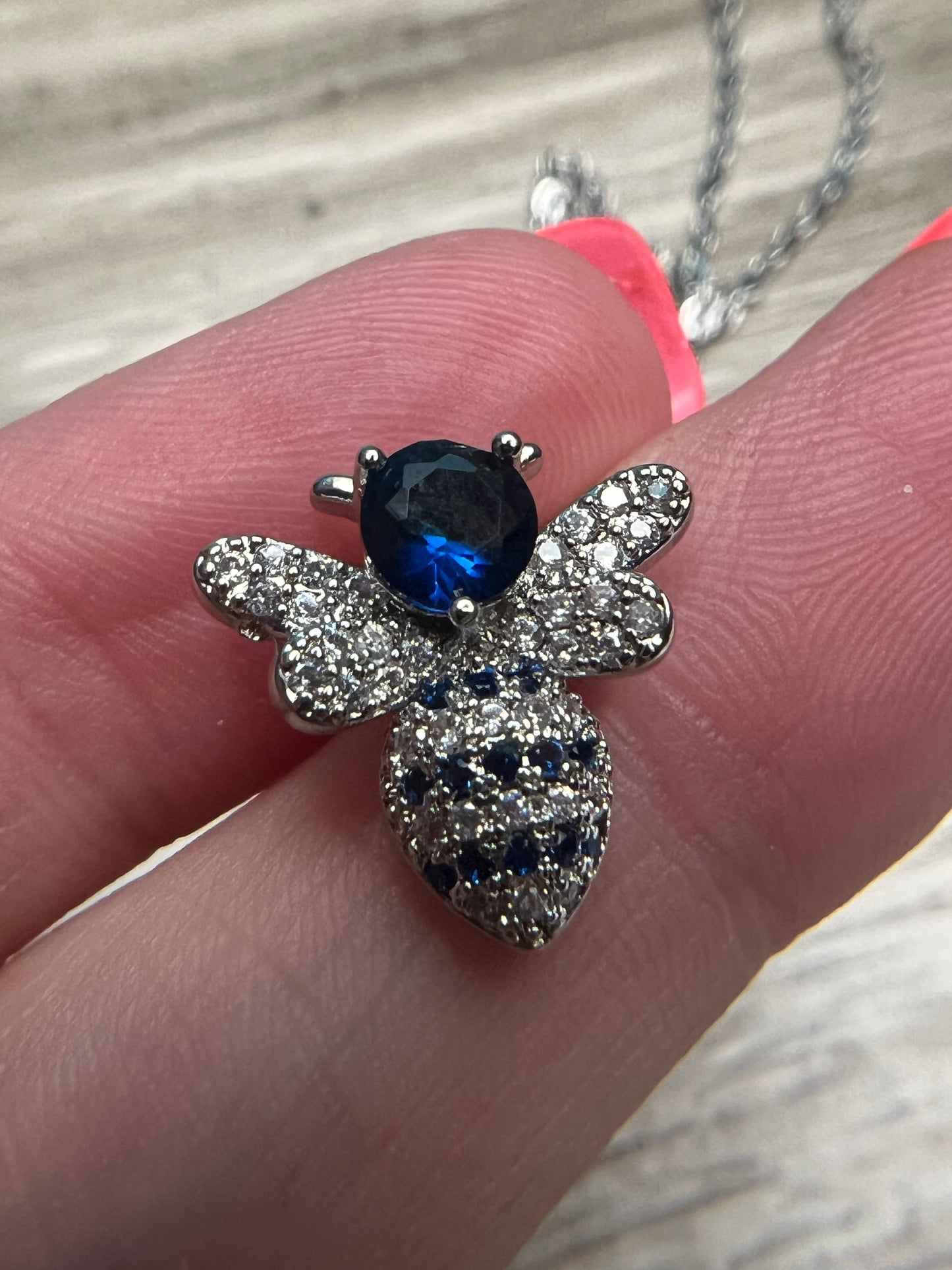 Beautiful Blue Bee Necklace