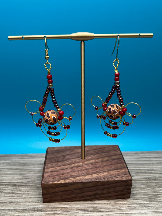 Cute Red Bead Earrings