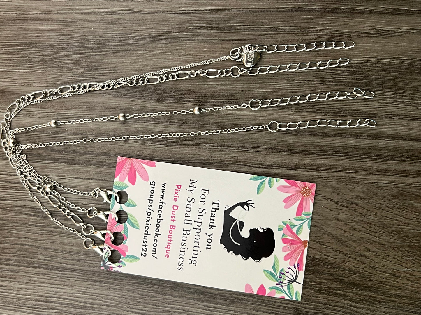 Cute Silver Love Bracelet/Anklet Set